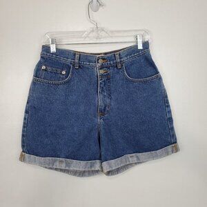 Arizona Medium Wash High-Rise Cuffed Denim Jean Shorts, Size 11 (Juniors)